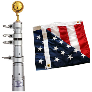 16, 20, or 25 Foot Telescopic Flagpole USA Made Premium Quality